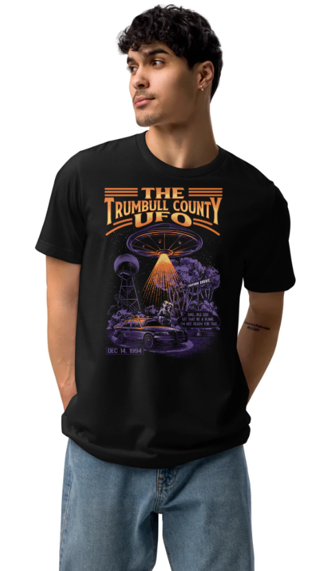 Trumbull County UFO t-shirt - (purple rabbit edition) Unisex staple eco t-shirt