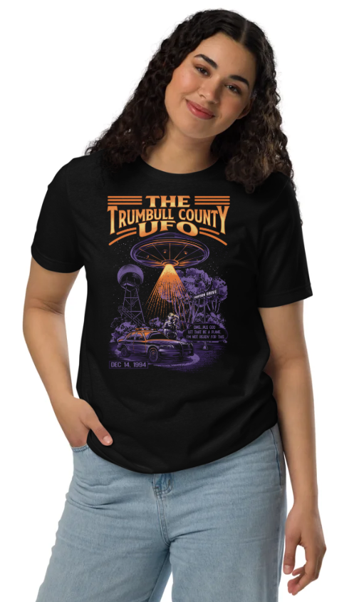 Trumbull County UFO t-shirt - (purple rabbit edition) Unisex staple eco t-shirt