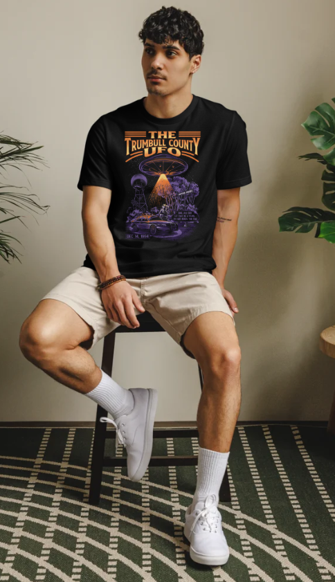 Trumbull County UFO t-shirt - (purple rabbit edition) Unisex staple eco t-shirt